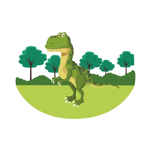 Tiranosaurio dinosaurio dibujos animados — Vector de stock