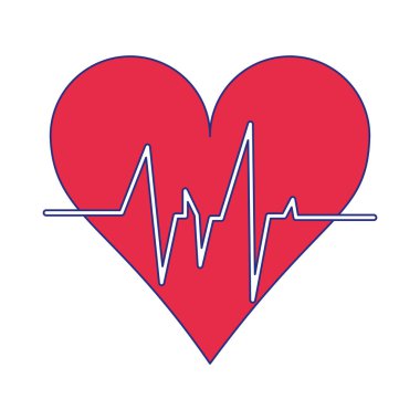 Hearbeat cadio fitness sembolü mavi çizgiler