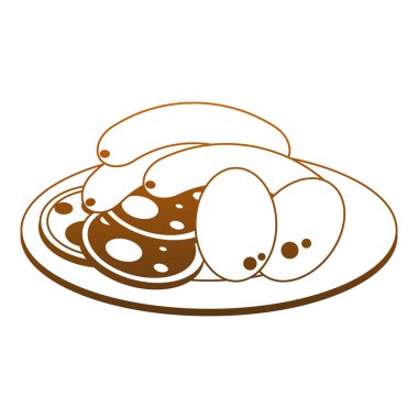 Çanak portakal hatları üzerinde lezzetli et