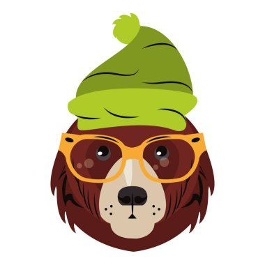 Hipster ayı serin kroki