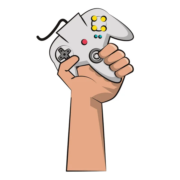 Kezében retro Gamepad — Stock Vector