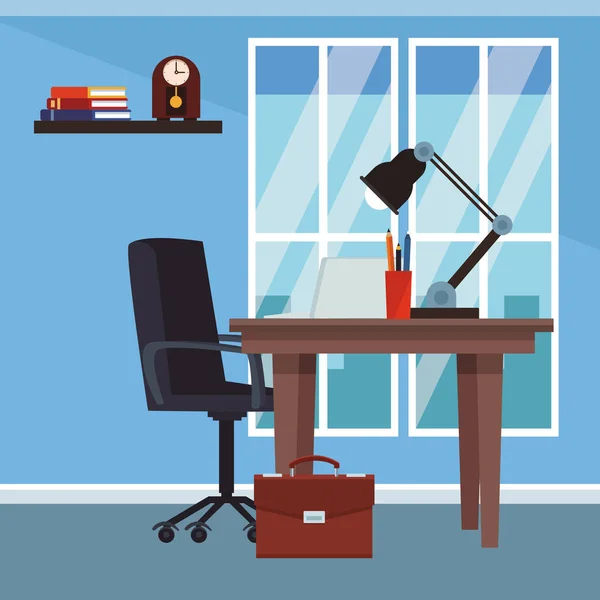 Office interior scenery — Stock Vector