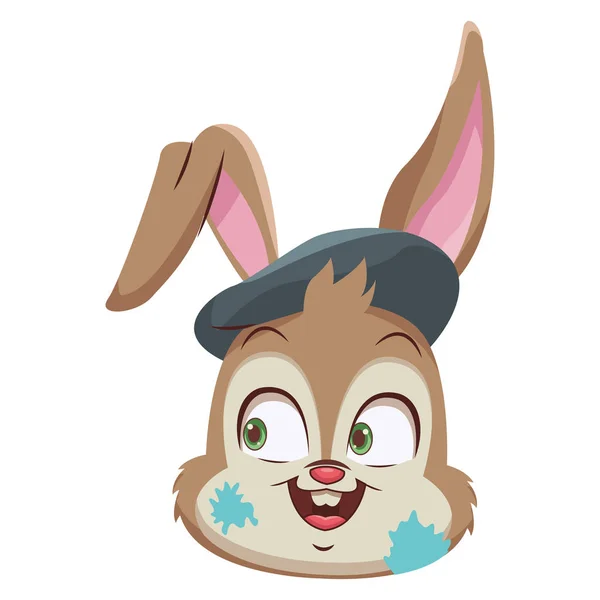 Caricature visage de lapin — Image vectorielle