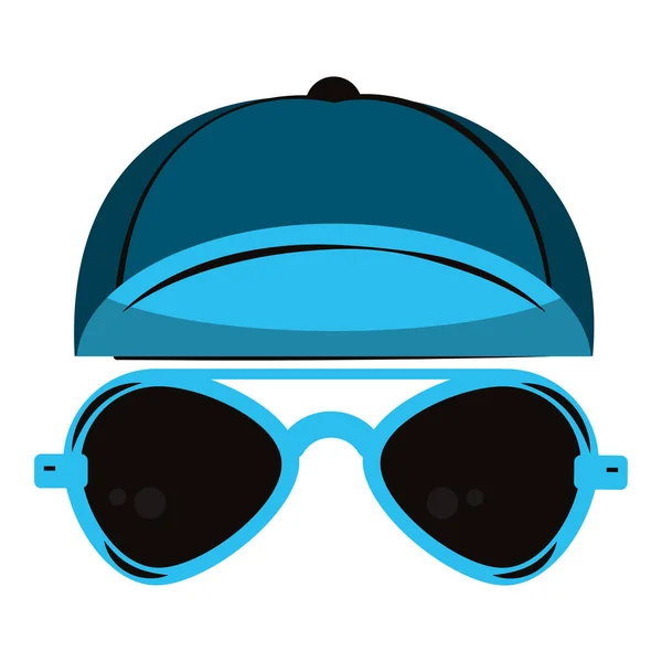 Mode cool chapeau et lunettes de soleil — Image vectorielle