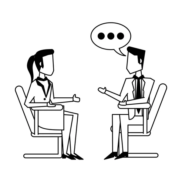 Empresária executiva avatar em preto e branco — Vetor de Stock
