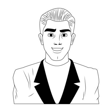 İşadamı pop sanat karikatür siyah beyaz