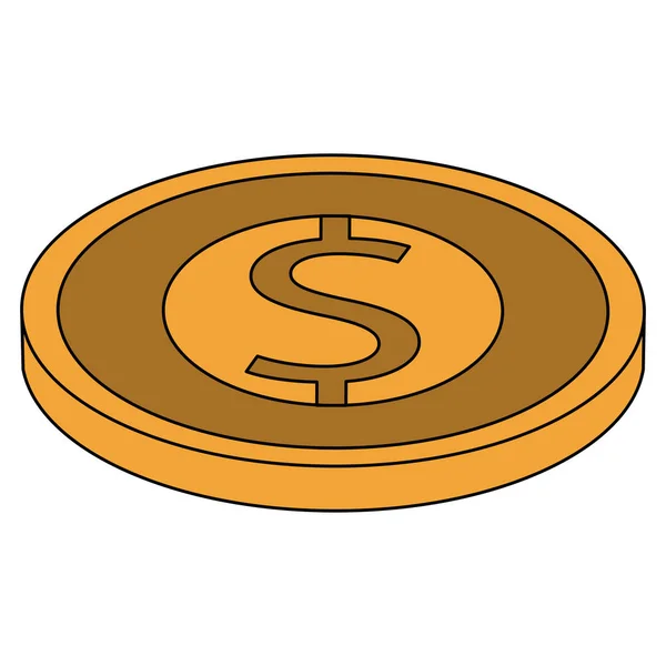 Munt geldsymbool — Stockvector