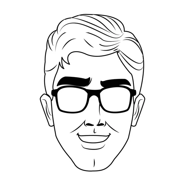 Человек в черно-белой карикатуре поп-арта — стоковый вектор