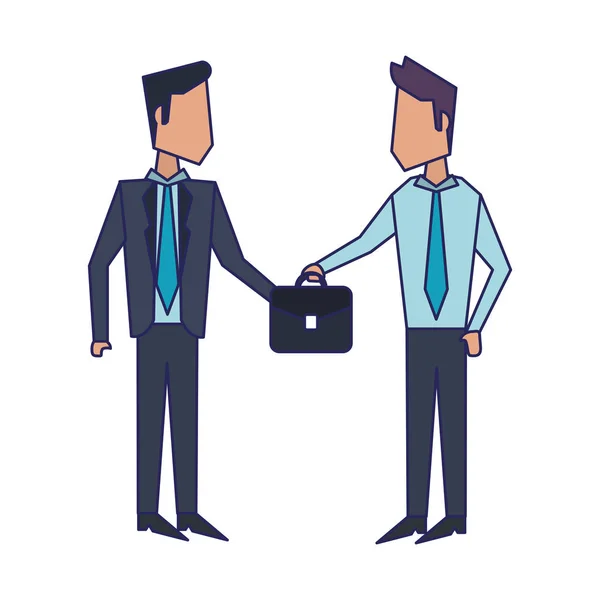 Business teamwork werknemers avatar blauwe lijnen — Stockvector