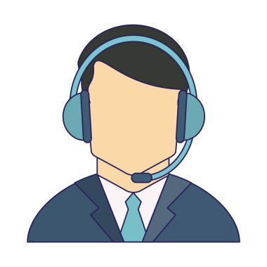 Çağrı Merkezi avatar mavi çizgiler