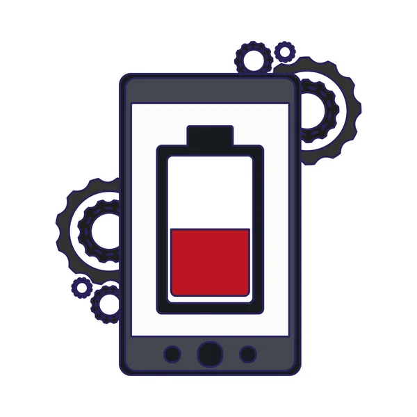 Batterie faible smartphone — Image vectorielle