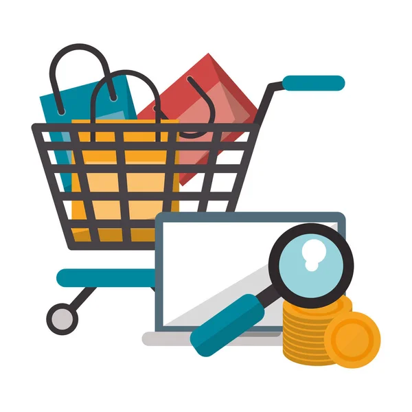 Carrinho de compras online —  Vetores de Stock