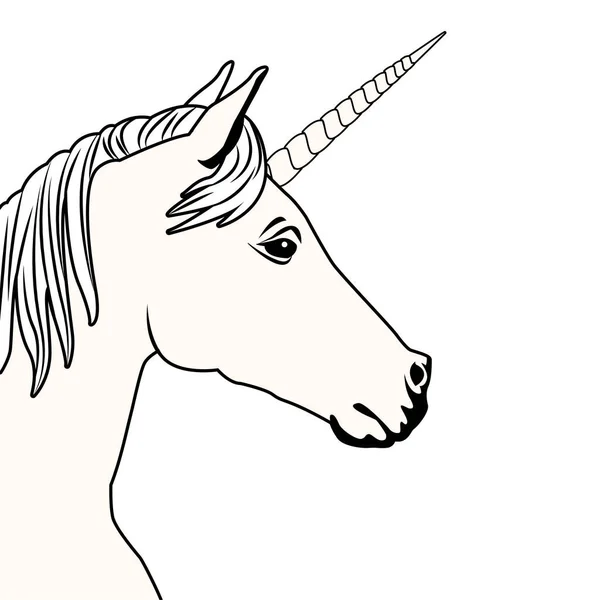 Unicornio icono aislado en blanco y negro — Archivo Imágenes Vectoriales