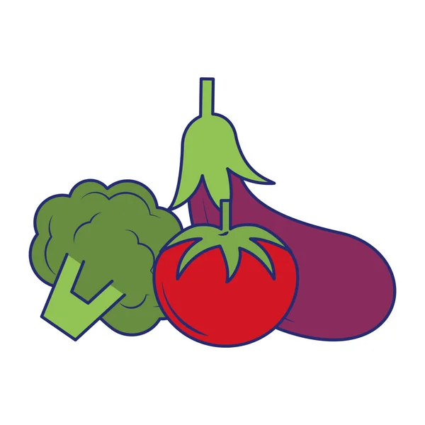 新鲜蔬菜食品蓝线 — 图库矢量图片