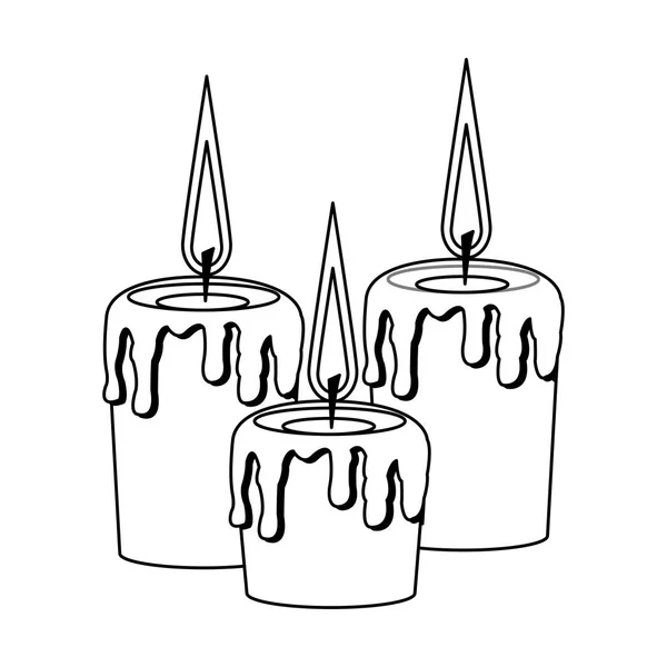 Velas de spa aisladas en blanco y negro — Vector de stock