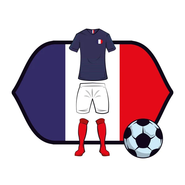 França uniforme de futebol — Vetor de Stock