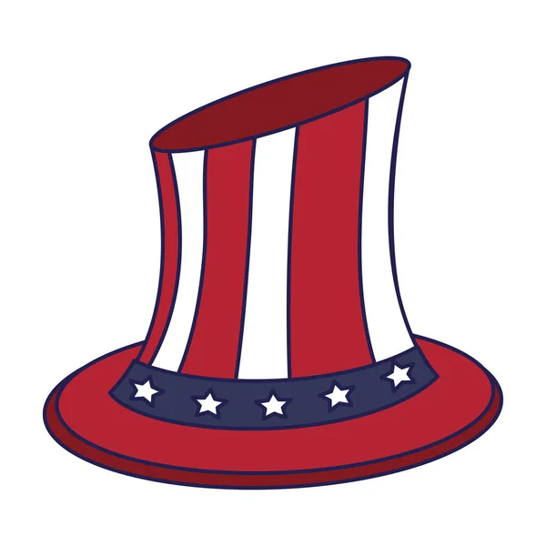 アンクルサム米国帽子愛国的孤立青い線 — ストックベクタ