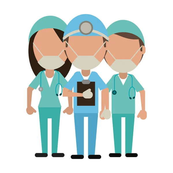 Avatar de trabalho em equipe médica —  Vetores de Stock