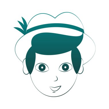 Mavi çizgilerle Bavyera adam karikatür