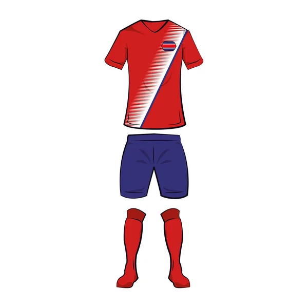 Costa rica maglietta da calcio — Vettoriale Stock