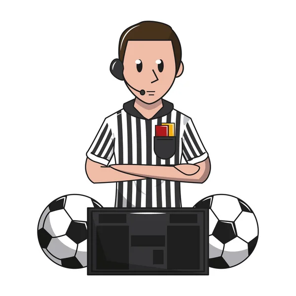 Fútbol deporte juego de dibujos animados — Vector de stock