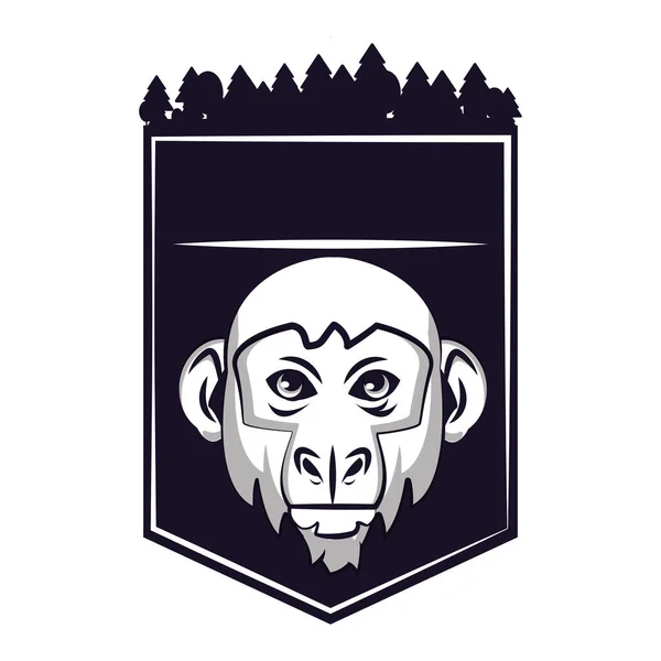 Monkey face cool sketch — Stock Vector