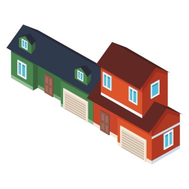 Evler gayrimenkul isometrik