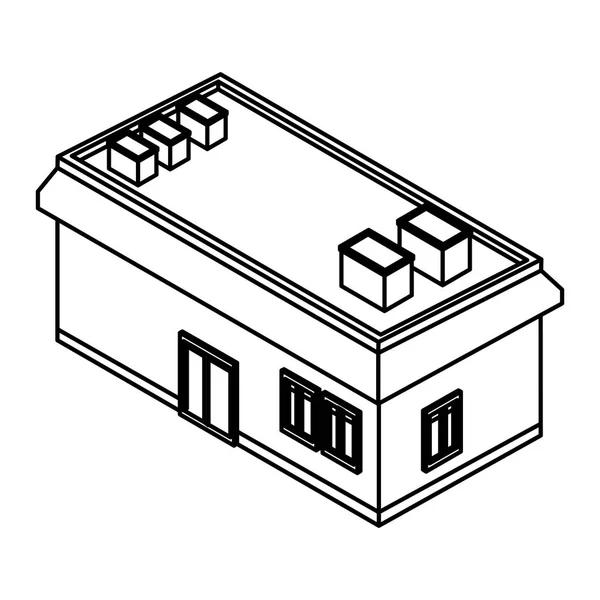 店舗の建物のアイソメ — ストックベクタ