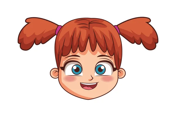 Linda cara de chica — Vector de stock