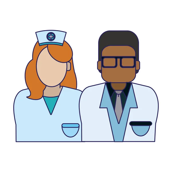 Avatar de travail d'équipe médicale — Image vectorielle