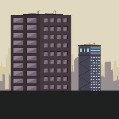 Cityscape silüeti manzarası