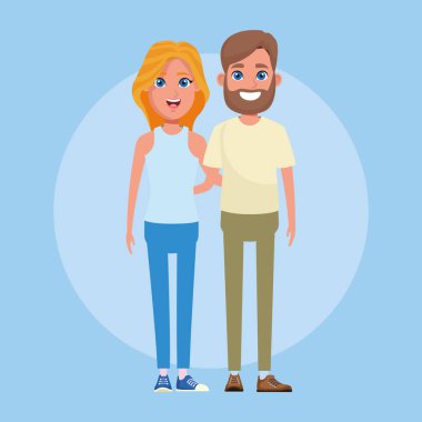 Genç çift çizgi film