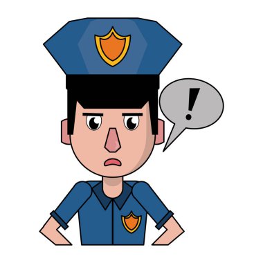 Polis profili karikatür renkli