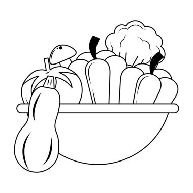 Siyah beyaz taze sebze gıda