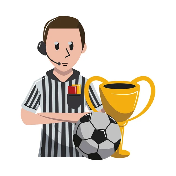 Fútbol deporte juego de dibujos animados — Vector de stock