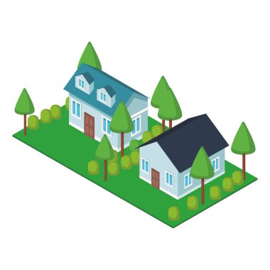 Ev konutları izometrik