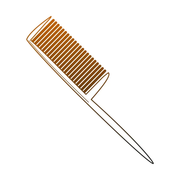 Barber brosse ustensile lignes orange — Image vectorielle