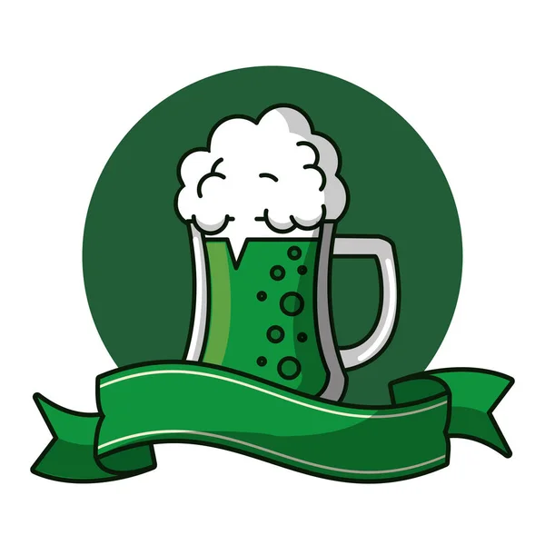 Emblema de la taza de cerveza — Vector de stock