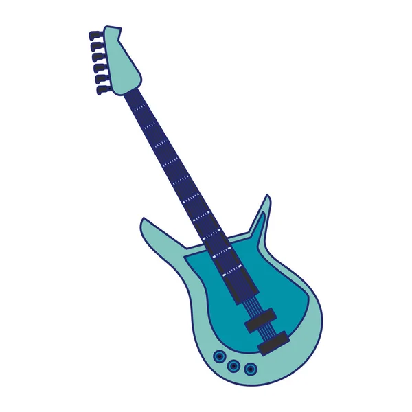 Elektrische gitaar muziekinstrument blauwe lijnen — Stockvector