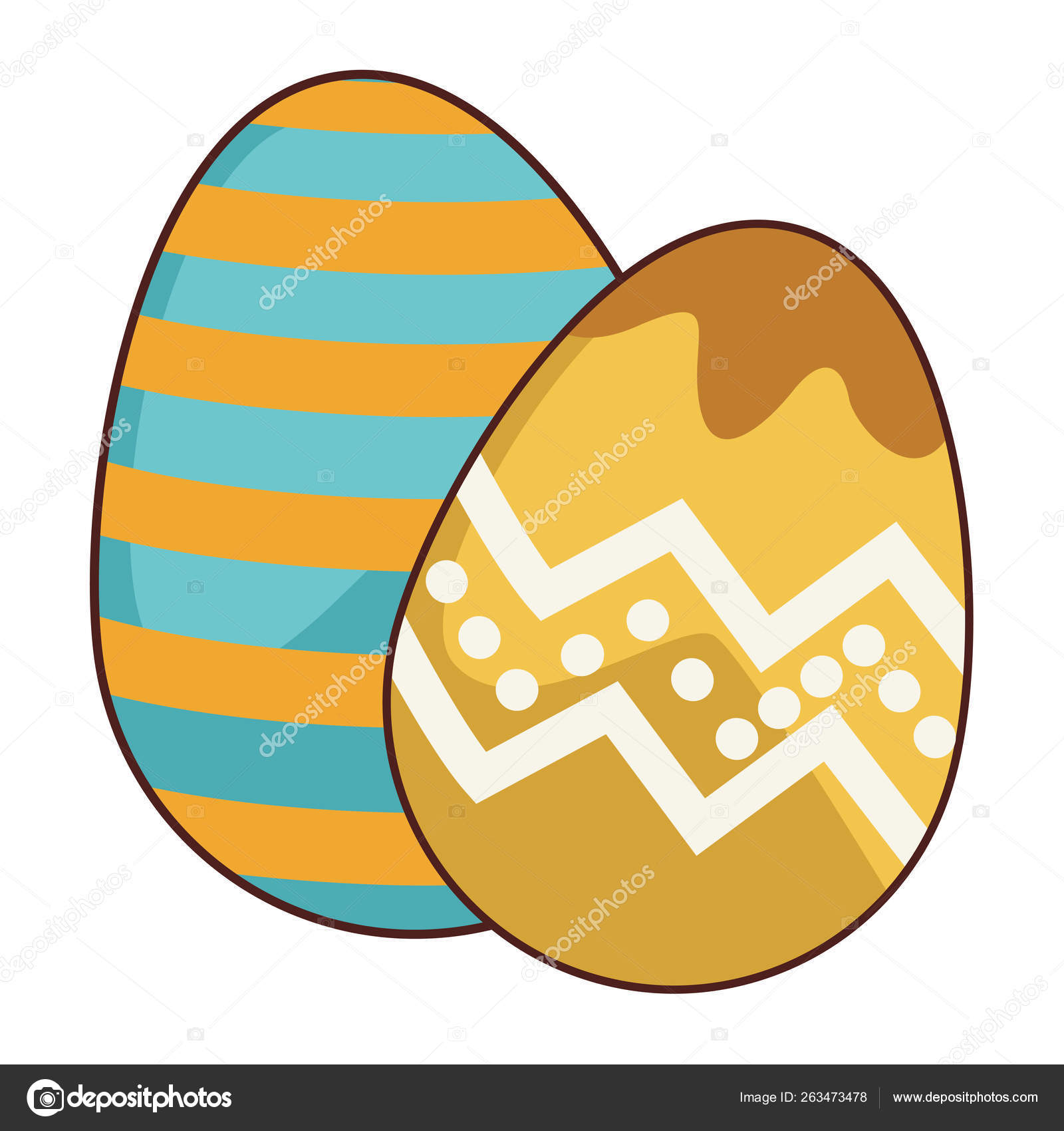 Huevos de Pascua dibujos animados Vector de stock #263473478 de ©jemastock, image size:1600x1700
