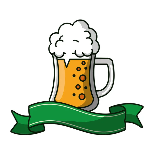 Copo de cerveja emblema —  Vetores de Stock
