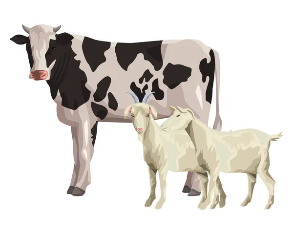 Cow and goat — Stock Vector