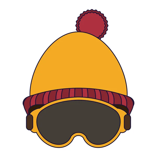 Wintermütze und Brille — Stockvektor