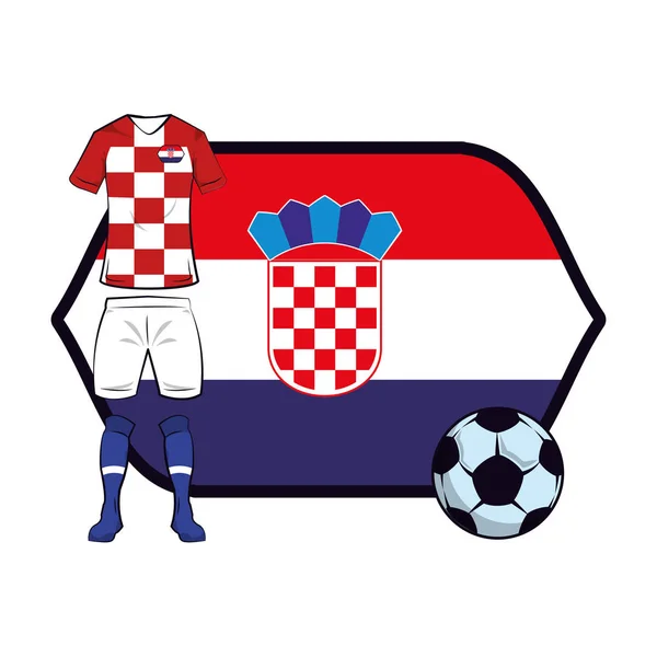 Croacia fútbol uniforme — Vector de stock