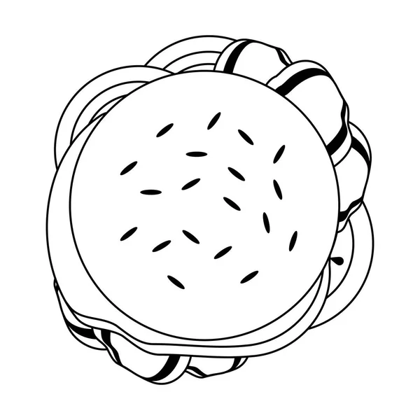 Φαστ φουντ χάμπουργκερ με θέα σε μαύρο και άσπρο — Διανυσματικό Αρχείο
