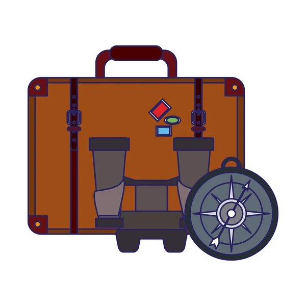 Symboly pro cestování a dovolenou — Stockový vektor