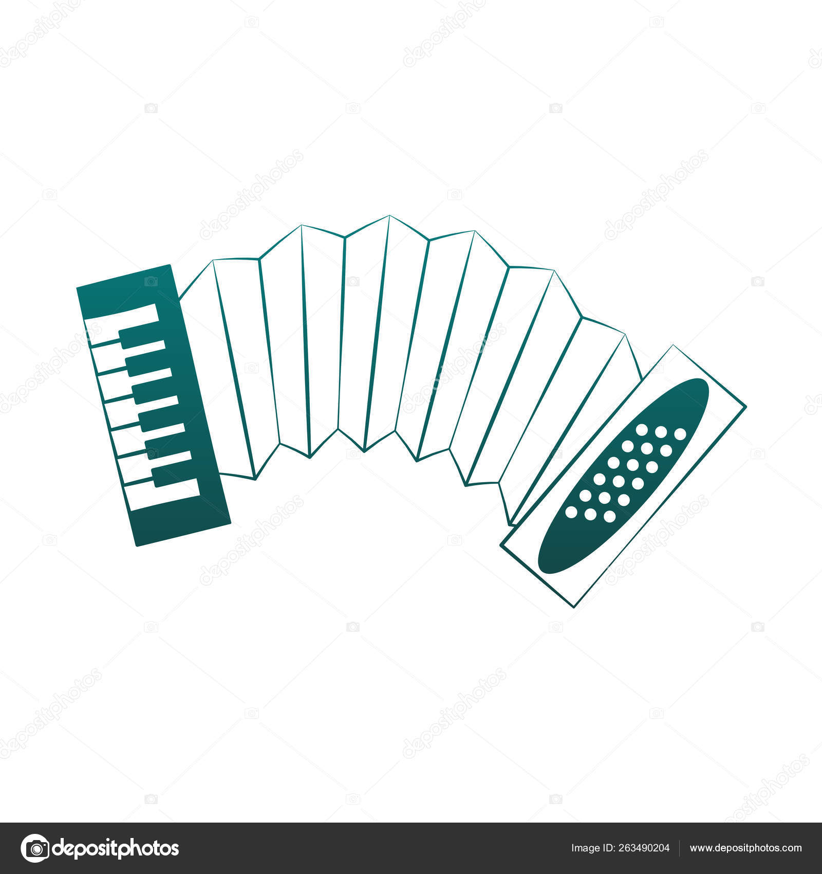 Accordion music instrument in blue lines Stock Vector Image by