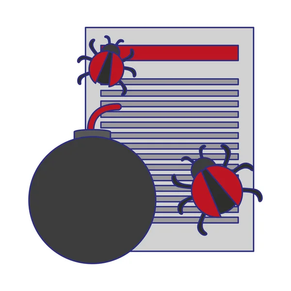 Technologie du système de sécurité lignes bleues — Image vectorielle