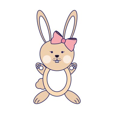 Tavşan sevimli hayvan mavi çizgiler