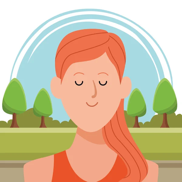 Vrouw portret avatar cartoon karakter — Stockvector